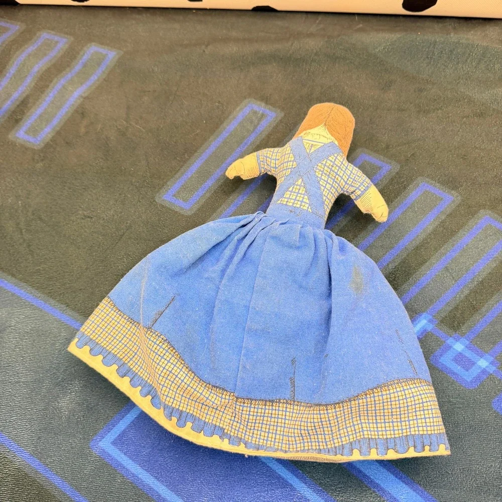 Handmade Topsy Turvy Flip Doll Kids Blue Cream Reversible Cloth Rag Doll